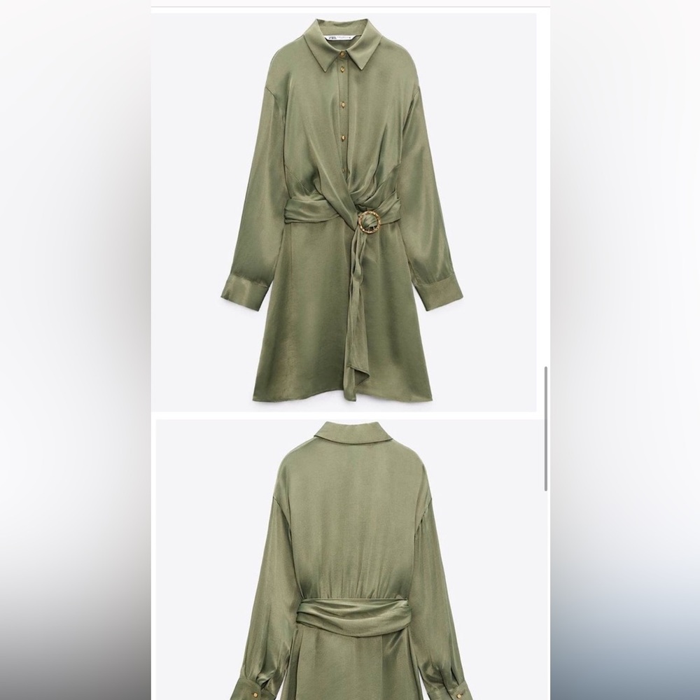 Zara green wrap dress